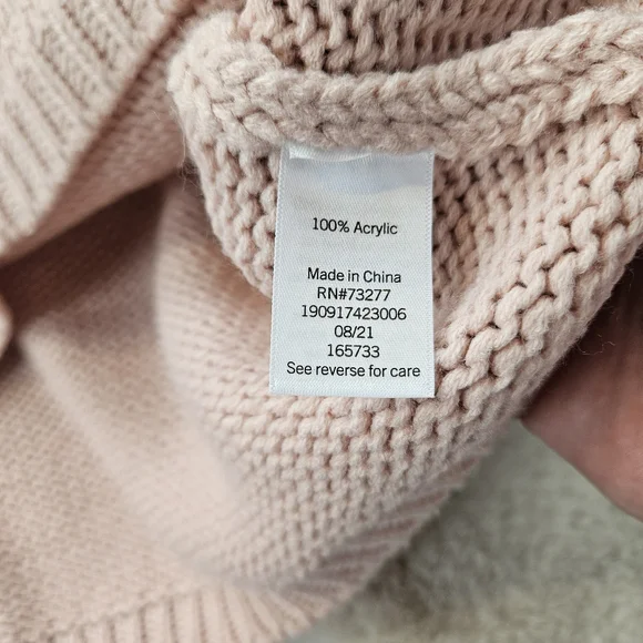 LC Lauren Conrad Pink Rib Knit Pullover Sweater Women Size Large - Picture 7 of 8